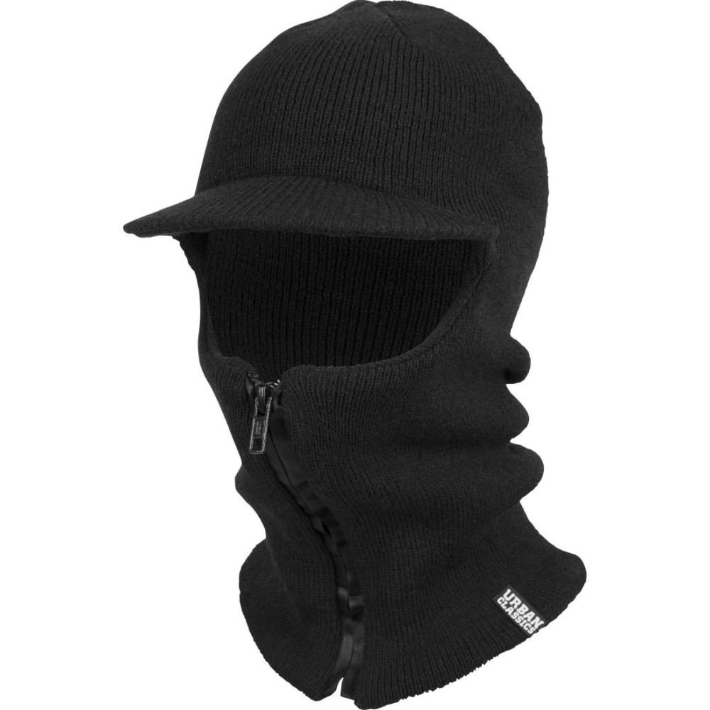 Urban Classics - Zipped Balaclava Visor Muts - Zwart